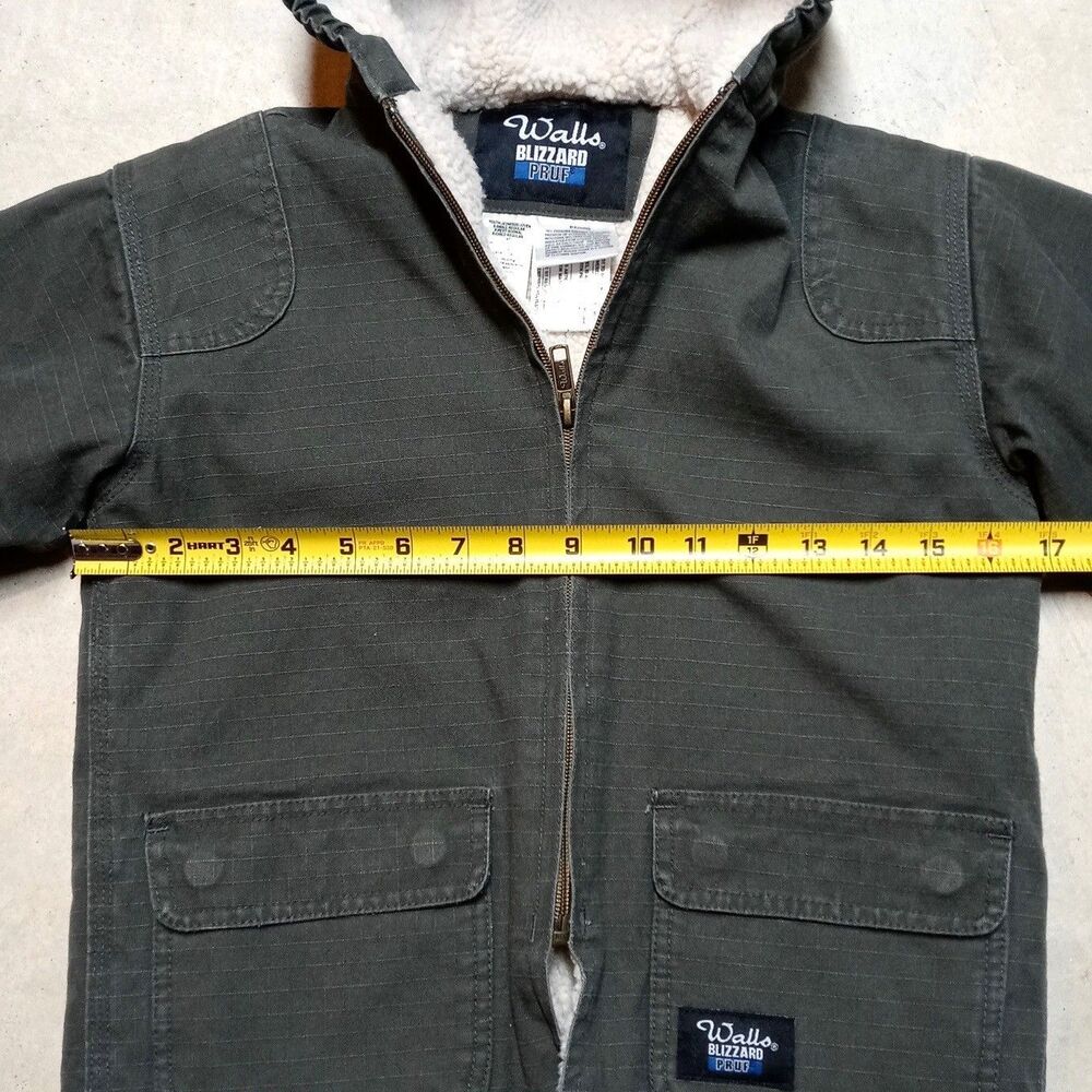 Walls Blizzard Pruf Parka Jacket Boys XS (4/5) Hooded Sherpa Lined Full Zip - Picture 8 of 8
